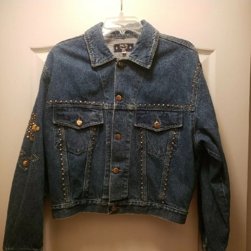 Vintage MCM Blue Denim Studded Women's Jacket 80's